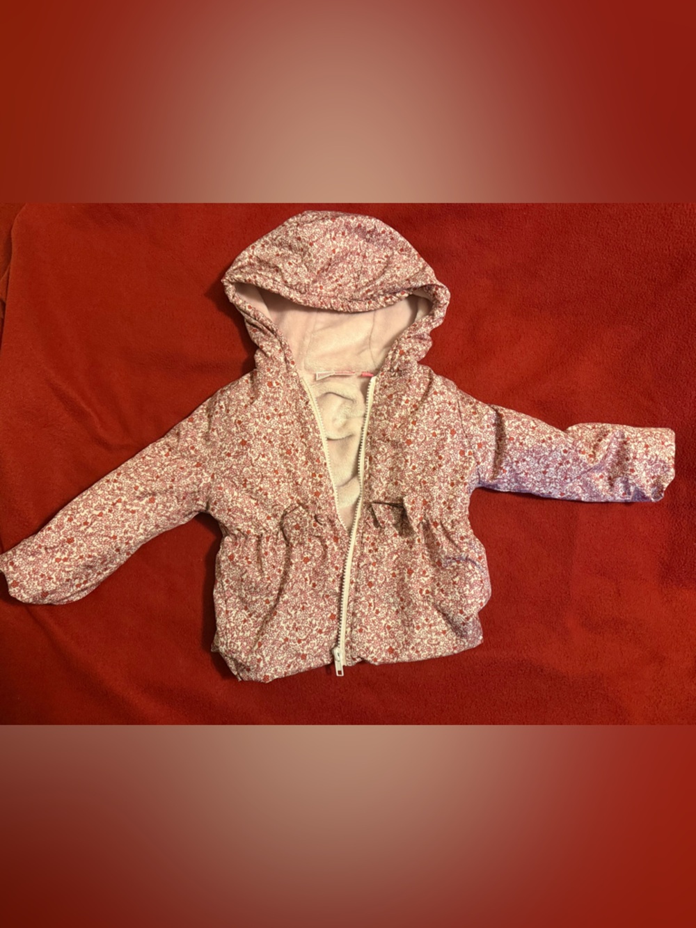 NWOT Penelope Mack Light Pink Floral Fleece-Lined Jacket